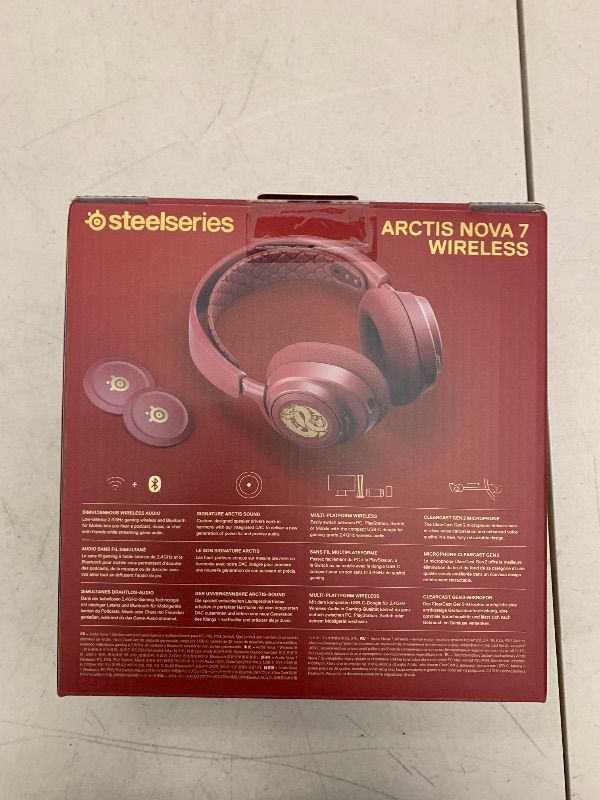 Photo 1 of SteelSeries Arctis Nova 7 Wireless Multi-Platform Gaming Headset – Dragon Edition – Two Speaker Plate Sets — Dual Wireless 2.4GHz & Bluetooth – 38 HR Fast Charge Battery – PC, PS, Mac, Mobile, Switch