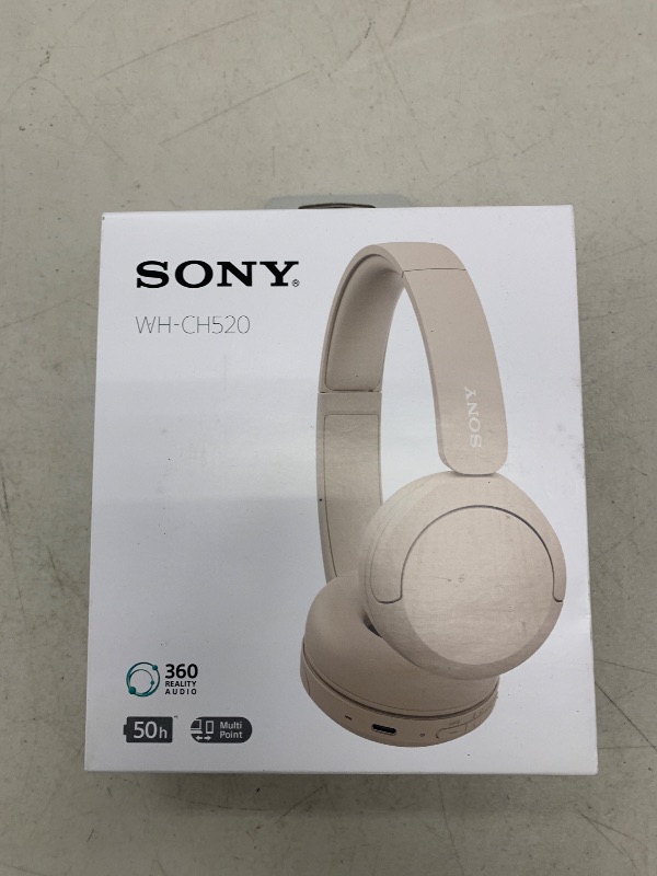 Photo 1 of Sony WH-CH520 Best Wireless Bluetooth On-Ear Headphones with Microphone for Calls and Voice Control, Up to 50 Hours Battery Life with Quick Charge Function, Includes USB-C Charging Cable - Beige