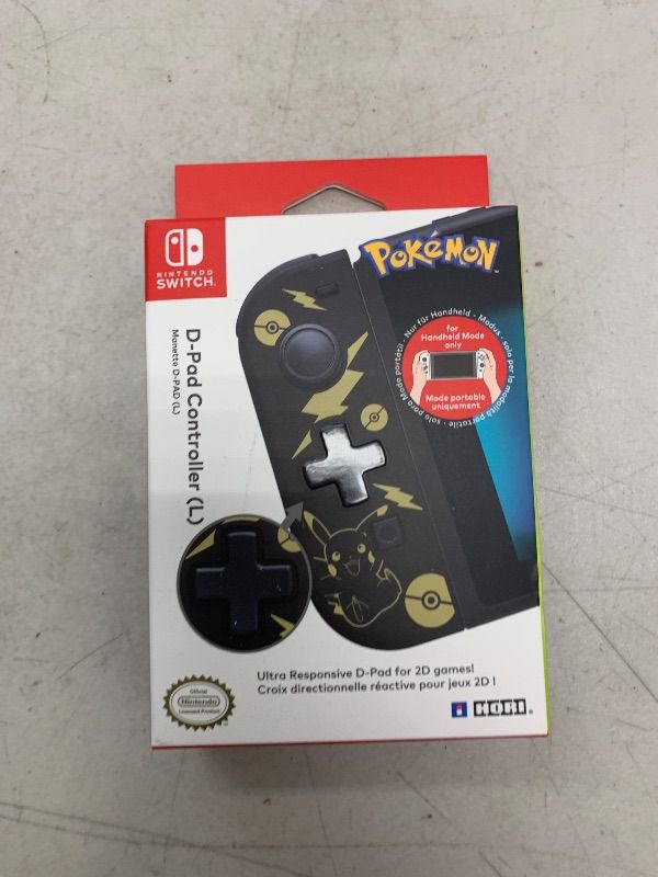 Photo 1 of Hori Nintendo Switch D-Pad Controller (L) (Pokemon: Black & Gold Pikachu) By - Officially Licensed By Nintendo and the Pokemon Company International - Nintendo Switch