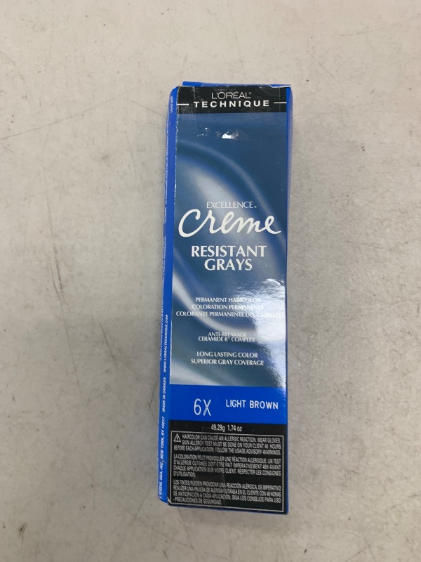 Photo 1 of L'OREAL TECHNIQUE Excellence Crème Resistant Grays Permanent Hair Color - Max Coverage on Resistant Grays, Rich Crème No-Drip Formula & Patented Gray Seeking Dyes For All Hair Types, 6x Brown