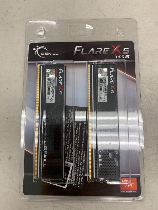 Photo 1 of G.SKILL Flare X5 Series DDR5 RAM (AMD Expo) 32GB (2x16GB) 6000MT/s CL30-38-38-96 1.35V Desktop Computer Memory U-DIMM - Matte Black (F5-6000J3038F16GX2-FX5)