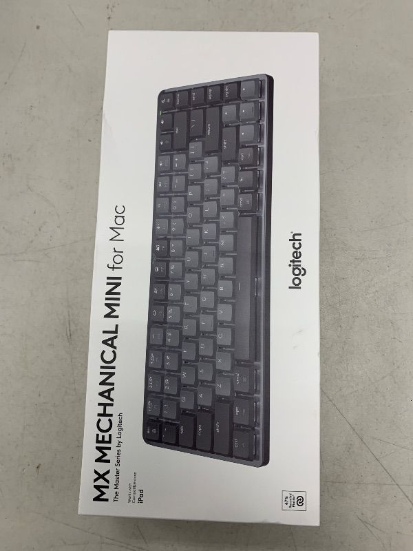 Photo 1 of Logitech MX Mechanical Mini for Mac Wireless Illuminated Keyboard, Low-Profile Performance Switches, Tactile Quiet Keys, Backlit, Bluetooth, USB-C, Apple, iPad - Space Grey