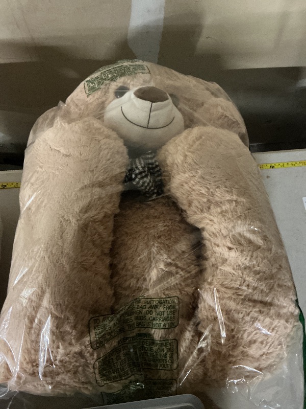 Photo 1 of 47 inch Big Giant Teddy Bear Stuffed Animals, Light Brown Soft Plush Life Size Bear Toy All Ages Gift for Children/Girlfriend/Valentine's Day/Christmas/Birthday/Baby Shower/Wedding/Party Decorations