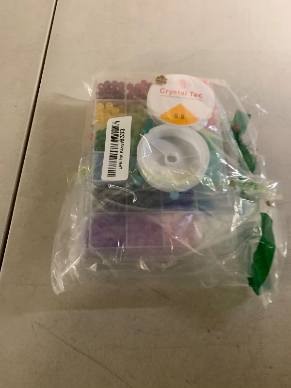 Photo 1 of 1200PCS 8mm Glass Beads for Jewelry Making, 24 Colors Crystal Beads Bracelets Making Kit, 2 Box Round Beads Suitable for Beginners