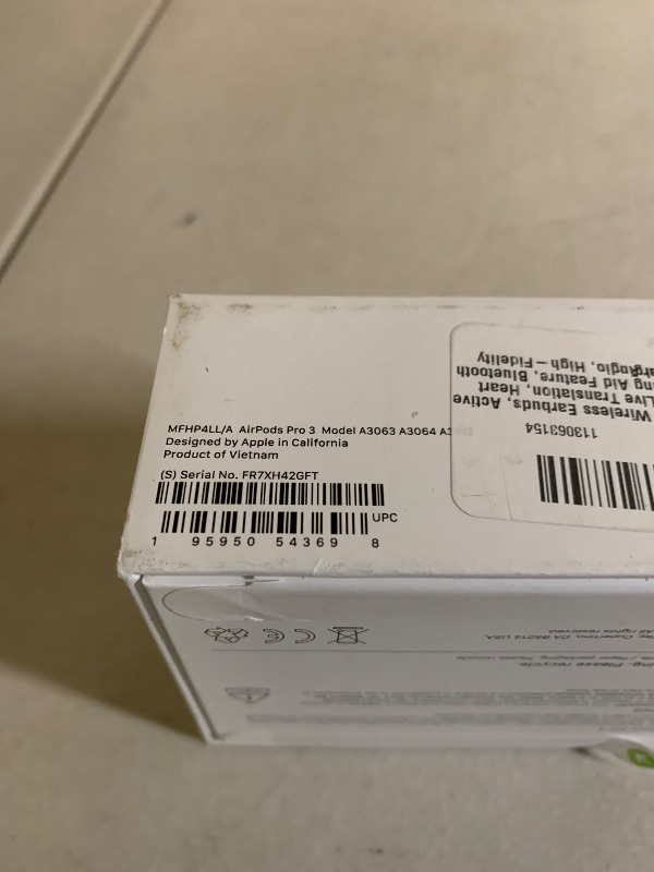 Photo 1 of Apple AirPods Pro 3 Wireless Earbuds, Active Noise Cancellation, Live Translation, Heart Rate Sensing, Hearing Aid Feature, Bluetooth Headphones, Spatial Audio, High-Fidelity Sound, USB-C Charging