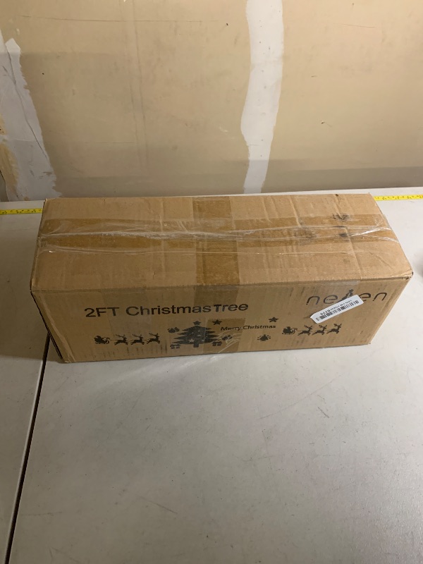 Photo 1 of 2FT Mini Christmas Tree, Artificial Tabletop Christmas Trees with 60 LED Lights, Prelit Small Christmas Tree, 100 Branch Tips, 80 Ornaments, Indoor Christmas Table Decor for Home Party