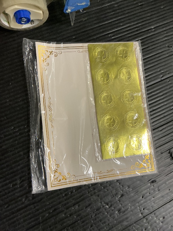 Photo 1 of 50 Sheets Certificate Paper with 50 Pcs Gold Seal Stickers, 8.5 × 11'' Printable Award Certificates for Graduation Marriage, Business Awards, Employee Recognition, Teacher Appreciation Certificates