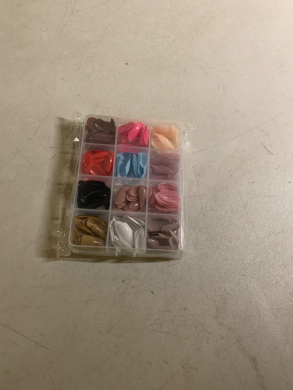 Photo 1 of 12 Colors Press on Nails Solid Color Fake Nails Medium Almond False Nails Pure Color Glue on Nails Reusable Artificial Acrylic Nail Full Cover Glossy Stick on Nails for Women Girls Manicure 288Pcs