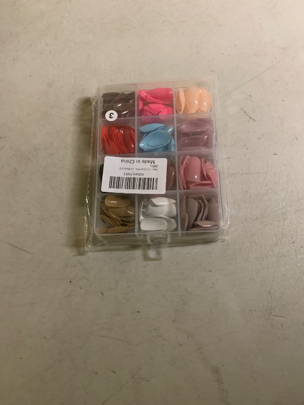 Photo 1 of 12 Colors Press on Nails Solid Color Fake Nails Medium Almond False Nails Pure Color Glue on Nails Reusable Artificial Acrylic Nail Full Cover Glossy Stick on Nails for Women Girls Manicure 288Pcs