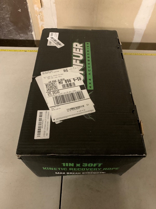 Photo 1 of YUNFUER Heavy-Duty Kinetic Recovery Rope Kit – 48,600lbs, 1in x 30ft – Includes 2 Ultra-Strong UHMWPE Soft Shackles – 35%+ Elasticity for Off-Road Recovery, Towing & Emergency Use (Reflective)