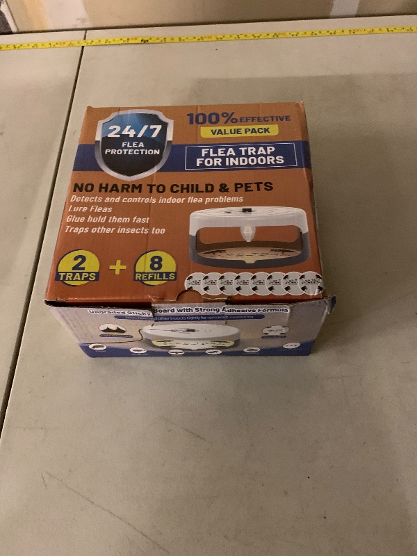 Photo 1 of 2 Pack Flea Traps for Inside Your Home, Indoor Flea Light, Bed Bug Killer with 8 Sticky Pads & 4 Light Bulb, Odorless Natural Insect Infestation Treatment Trap for Kid Pet