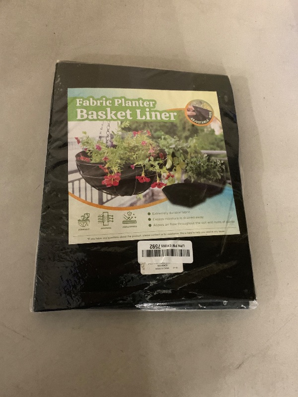 Photo 1 of 4 Pack 14 Inch Fabric Planter Basket Liner- Felt Flower Pot Liners Replacement Coco Fiber Liner for Hanging Basket Flowers Round Hanging Basket Liners Prevent Birds from Nesting