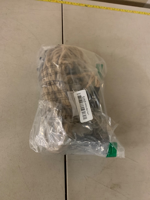 Photo 1 of 3-Light Hanging Light with Plug in Cord,Plug in Pendant Light 22ft Hemp Rope Pendant Lighting Vintage 3-Light Hanging Lamp Fixtures for Kitchen Island Living Room Bedroom