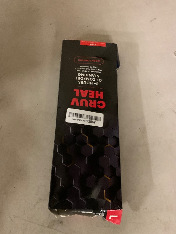 Photo 1 of (New) Work Comfort Orthotic Insoles - Anti Fatigue Shoe Insert Men Women - Low Arch Support - Shock Absorption - Foot Pain Relief - Work Boot Insoles (Black Hexagons, L)