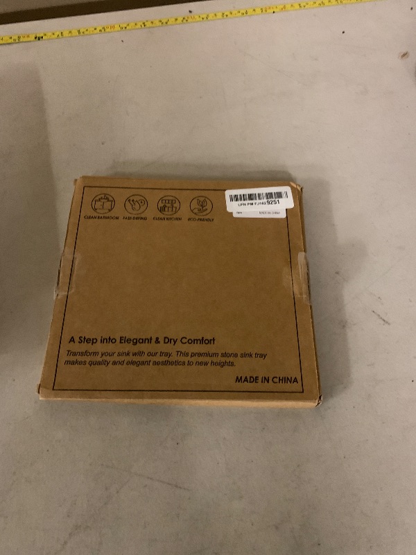 Photo 1 of 3PCS Water Absorbing Diatomaceous Earth Tray for Sink, Fast Drying Soap & Toothbrush Holders for Bathroom Counter, 1 Stone Tray, 2 Stone Coasters