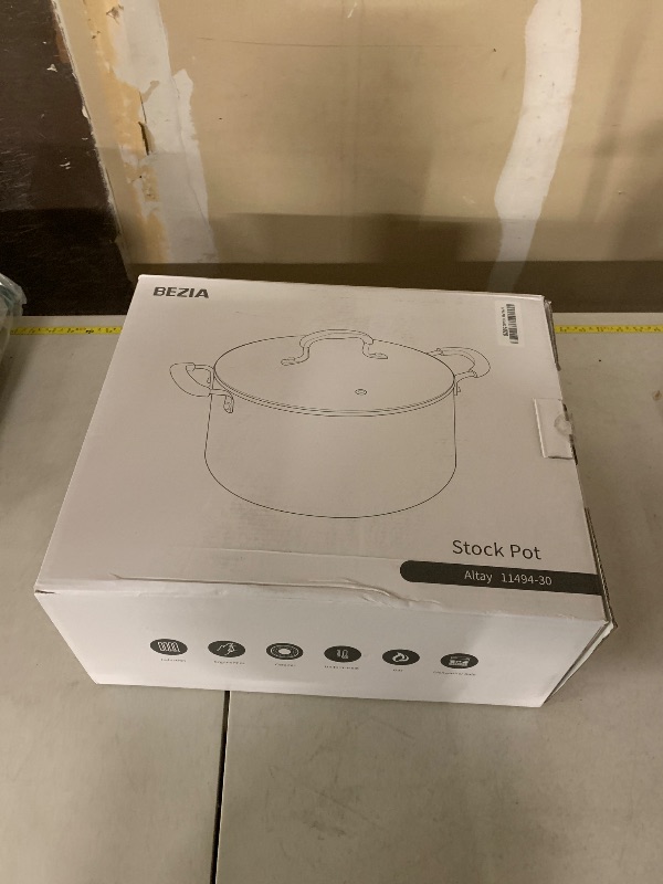 Photo 1 of 12 Quart Nonstick Stock Pots with Lid, BEZIA Large Pot for Cooking, Ceramic Soup Pot with Lid, Induction Ready, Big Cooking Pots with Silicone Handle, Compatible with All Cooktops, Dishwasher Safe