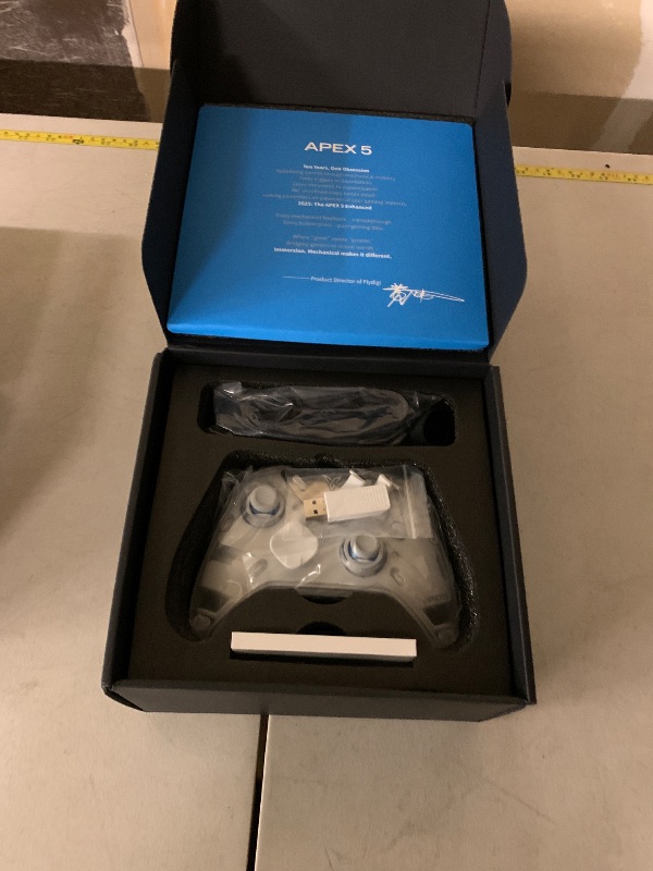 Photo 1 of FLYDIGI Apex 5 Wireless PC Controller, Forceflex Joystick 2.0, ForceAdapt Trigger, 3ms Ultra-Low Latency, RGB Light Bar, Full-Color LCD Display,1500mAh Battery PC/NS/Android/TV