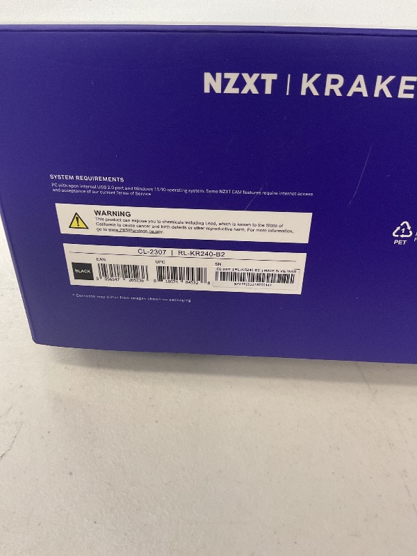 Photo 1 of NZXT Kraken Plus 240 RGB – AIO CPU Liquid Cooler – 240mm Radiator – F240 RGB Core Single Frame Fan – Customizable 1.54" Square LCD – AMD® AM5, AM4 – Intel® LGA 1851/1700, 1200/115X – Black