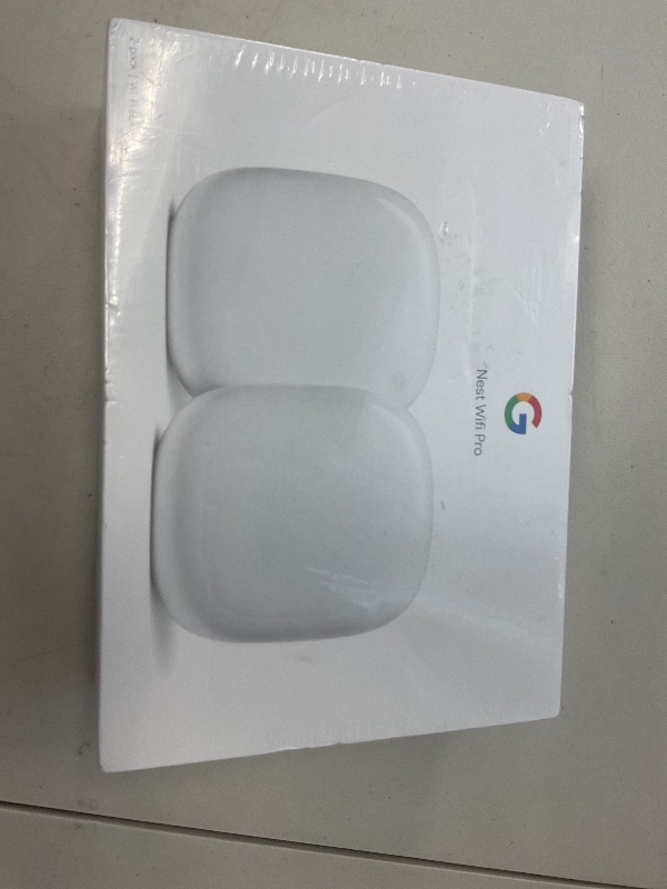 Photo 1 of Google Nest WiFi Pro - Wi-Fi 6E - Reliable Home Wi-Fi System with Fast Speed and Whole Home Coverage - Mesh Router - 2 Pack - Snow