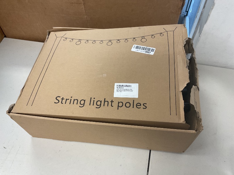 Photo 1 of 7 Pack 10 FT String Light Poles,Metal with Fork Lights Poles for Outdoor String Light, Rustproof Heavy Duty for Outside Garden,Patio,Wedding,Backyard,Deck,Party