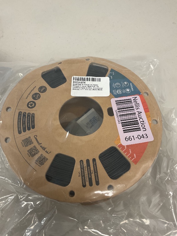 Photo 1 of OVERTURE PLA Matte 3D Printer Filament 1.75mm, Matte PLA 1kg Cardboard Spool (2.2lbs), Dimensional Accuracy +/- 0.02 mm (Matte Black)