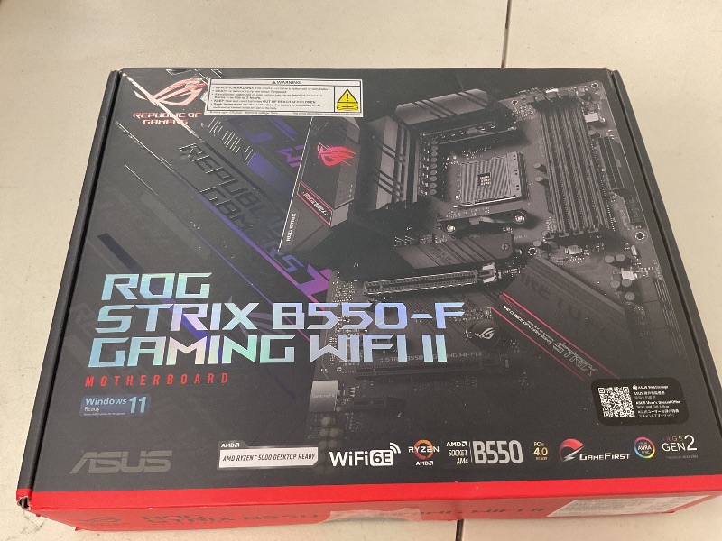 Photo 1 of Asus ROG Strix B550-F Gaming WiFi II AMD AM4 (3rd Gen Ryzen) ATX Motherboard (PCIe 4.0,WiFi 6E, 2.5Gb LAN, BIOS Flashback, HDMI 2.1, Addressable Gen 2 RGB Header and Aura Sync)