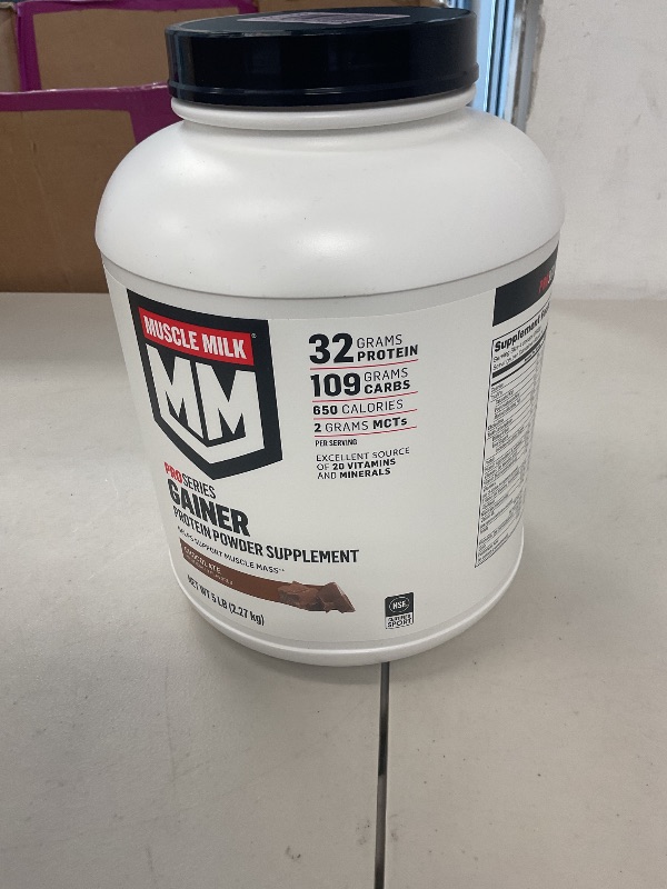 Photo 1 of Muscle Milk Gainer Protein Powder, Chocolate, 32g Protein, 5 Pound