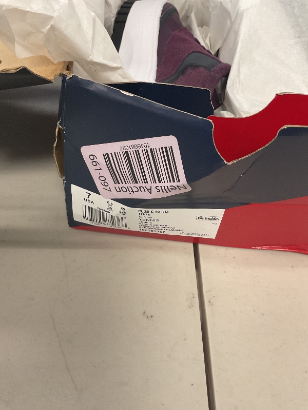 Photo 1 of Reebok Girl's Club C Extra Sneaker, Black/Midnight Plum/White, 7 Big Kid