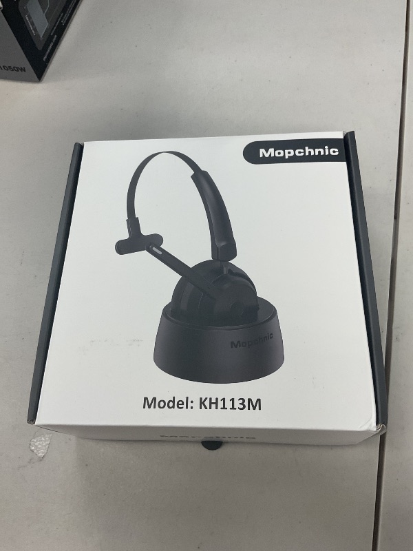 Photo 1 of Mopchnic Bluetooth Headset, Wireless Headphone with Microphone, On Ear Bluetooth with USB Dongle for Office Call Center Skype Zoom Meeting Online Class (KH113M)