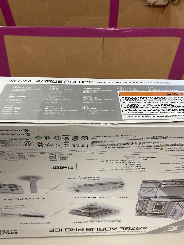 Photo 1 of GIGABYTE - X870E AORUS PRO ICE (Socket AM5) AMD X870 ATX DDR5 Wi-Fi 7 Motherboard - White