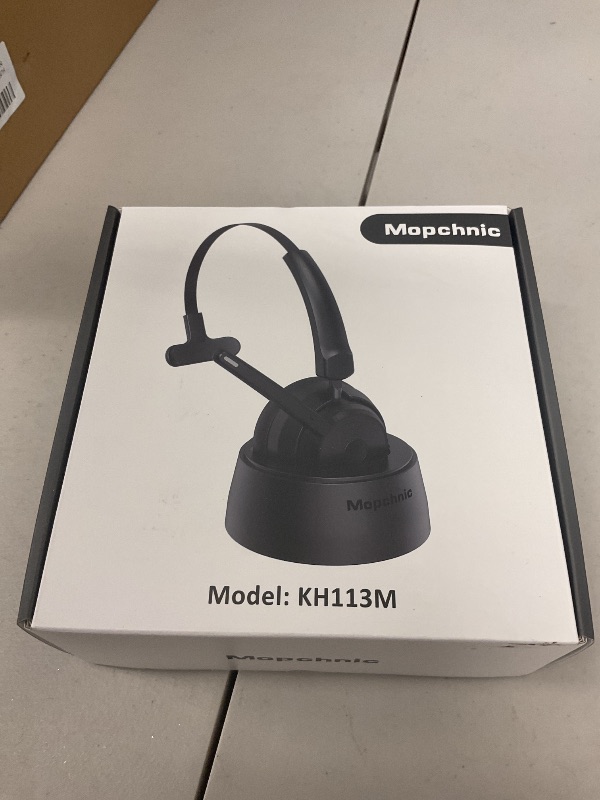 Photo 1 of Mopchnic Bluetooth Headset, Wireless Headphone with Microphone, On Ear Bluetooth with USB Dongle for Office Call Center Skype Zoom Meeting Online Class (KH113M)