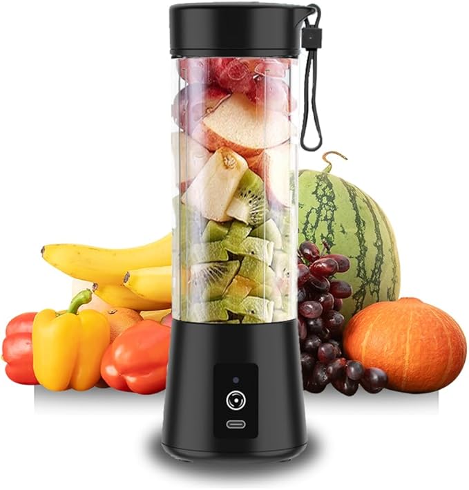 Photo 1 of Lyrique Portable Blender: 400ml Personal Electric Blender for Shakes & Smoothies, USB-C Rechargeable, Sharp Stainless Steel Blades with Efficient Mixing Function (Black)