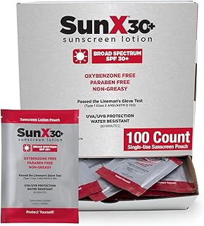 Photo 1 of CoreTex Sun X 30+ SPF Individual Sunscreen Packets Travel Size - Bulk Pack of 100 Paraben, Oxybenzone, & Oil Free Broad Spectrum Sunscreen - No White Cast and Water & Sweat Resistant Up to 80 Minutes