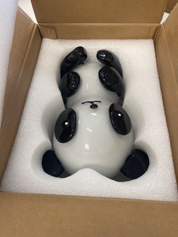 Photo 1 of LLAVVD Hand-Blown Glass Panda Sculpture - Zen Asian Art Decor, Museum-Quality Crystal Figurine, Stability-Weighted Bookshelf Statue, Non-Toxic Artisan Collectible (9" Tall, 7.5lbs)