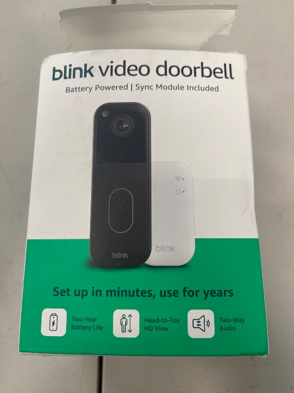 Photo 1 of Blink Video Doorbell (newest model) – Head-to-toe HD view, two-year battery life, and simple setup. Sync Module Core included – System (Black)