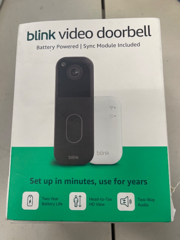 Photo 1 of Blink Video Doorbell (newest model) – Head-to-toe HD view, two-year battery life, and simple setup. Sync Module Core included – System (Black)