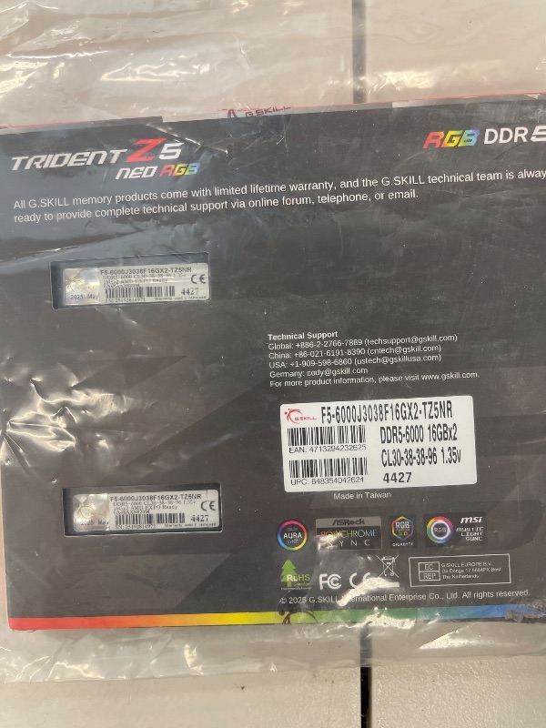 Photo 1 of 32GB G.Skill DDR5 Trident Z5 Neo RGB 6000MHz CL30 1.35V Dual Channel Kit (2X 16GB) Black