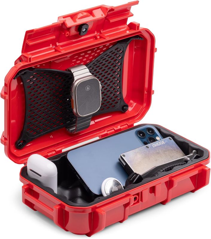 Photo 1 of Evergreen 56 ToughBox - EDC Dry Box Protective Case USA Made for Organization of Cameras, Phones, Camping, Fishing, Hiking, Water Sports (Red)
