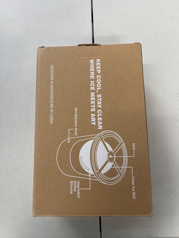 Photo 1 of Clear Ice Cube Maker - 2.5" Ball - Stainless Steel Clear Ice Maker - Compact Design - for Whiskey, Cocktails, Bourbon - 2 PACK with Ice Tong & Ice Box