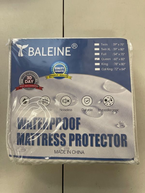 Photo 1 of BALEINE Waterproof Queen Mattress Protector, Breathable 3D Air Fabric Cooling Smooth Soft Washable Mattress Cover with 8''-21'' Deep Pocket