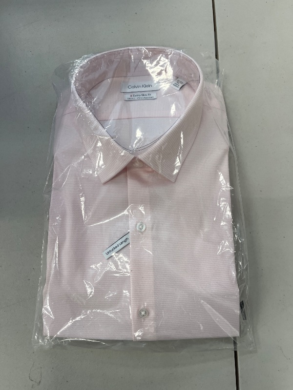 Photo 1 of Calvin Klein Men's Dress Shirt Extra Slim Stretch Coral SIZE XL