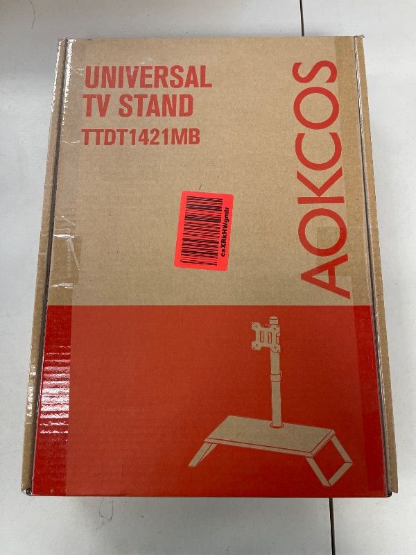 Photo 1 of AOKCOS Monitor Riser for 12-27 Inch LED/OLED Screen, Landscape to Portrait Rotation and Height-Adjustable VESA Monitor Stand up Load 22lbs, Desktop Stand with Wooden Base, Walnut
