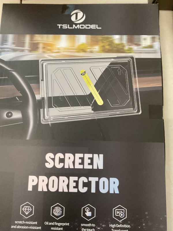 Photo 1 of Tslmodel HD Screen Protector For TESLA 2024/2025 Model 3/Y,15" Front Screen Navigation Protector with Alignment Kit & 8" Rear 9H Screen Tempered Glass Designed for tesla model 3/Y 2025 Accessories