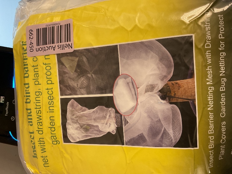 Photo 1 of Kewfut Garden Plant Covers Bags with Drawstring, 4 Pack,5.9x3.9Ft Mesh Plant Covers, Insect Bird Barrier Mesh, for Trees & Shrubs &Garden Plant Protection