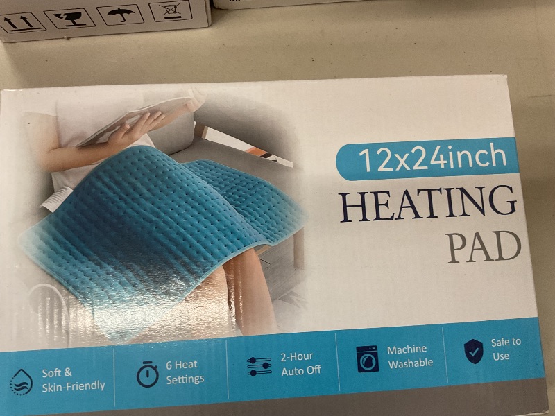 Photo 1 of SameBed Heating Pad for Back Pain Relief, Electric Heating Pads for Cramps with Auto Shut Off, Moist/Dry Heat Therapy, Holiday Christmas Gifts for Women Men Mom Dad (12"x24"), Blue