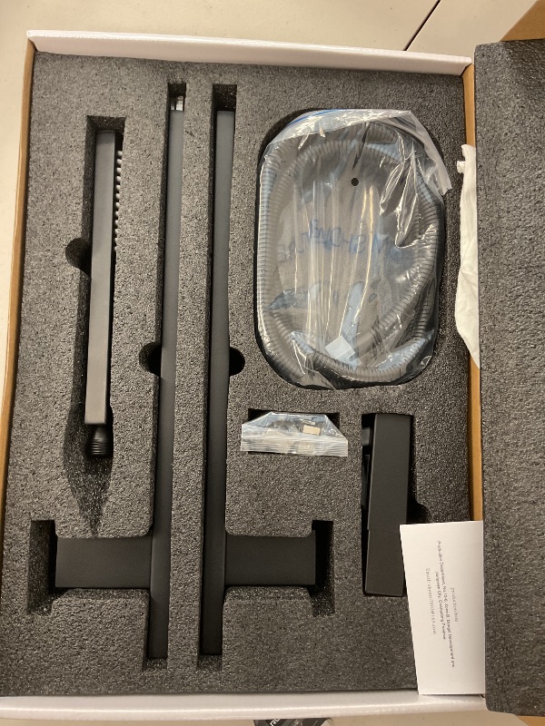 Photo 1 of VBFF Stainless Steel Adjustable Shower Slide Bar Set with High-Pressure Square Handheld Showerhead, Featuring 3 Versatile Spray Modes and Easy Height Adjustment (Matte Black)