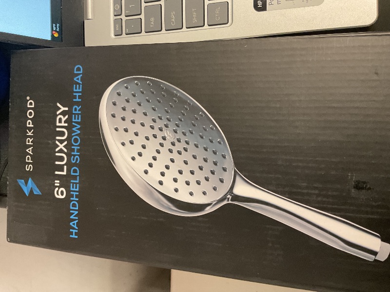 Photo 1 of SparkPod High Pressure Handheld Shower Head - Huge 6-Inch Face - Luxury Rain Shower Design - Tool-Free 1-Min Installation - Handheld Only, No Bracket or Hose (Luxury Polished Chrome)