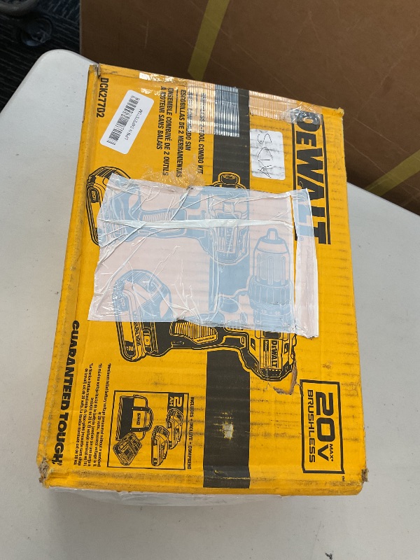 Photo 1 of DEWALT 20V MAX Cordless Drill, Impact Driver, 2-Tool Power Tool Combo Kit, Brushless Power Tool Set with 2 Batteries and Charger Included (DCK277D2)