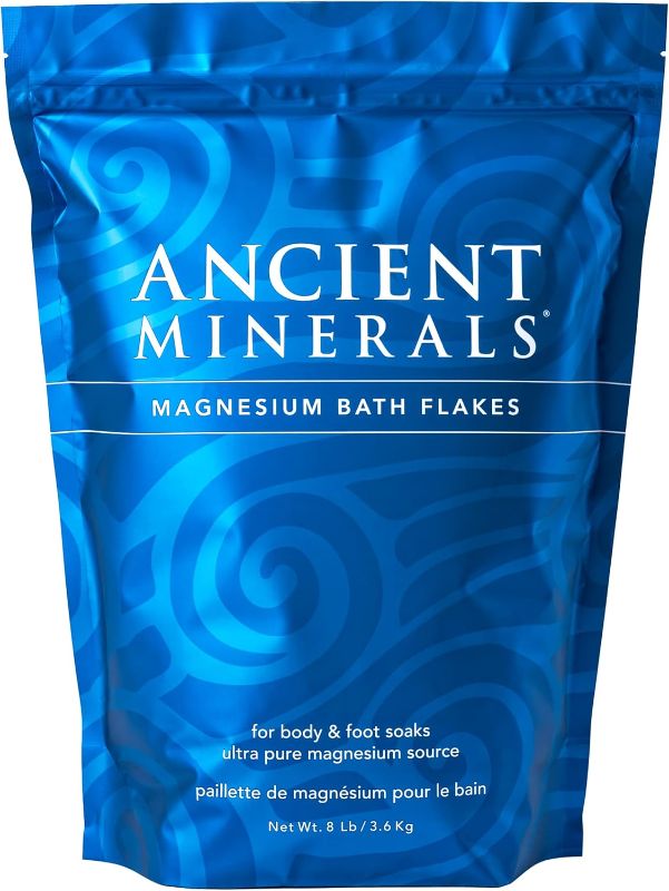 Photo 1 of Ancient Minerals Magnesium Bath Flakes – Pure Zechstein Magnesium Chloride for Soaking and Whole-Body Replenishment, 8 lb Bag