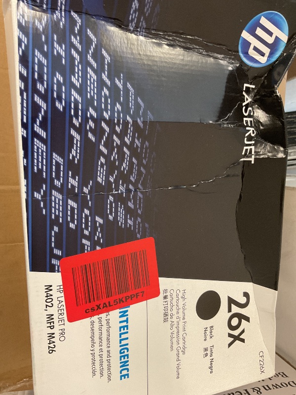 Photo 1 of HP 26X Black High-yield Toner Cartridge | Works with HP LaserJet Pro M402 Series, HP LaserJet Pro MFP M426 Series | CF226X